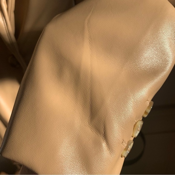 Rachel Zoe Camel Faux Leather Dickey Blazer - Picture 8 of 12